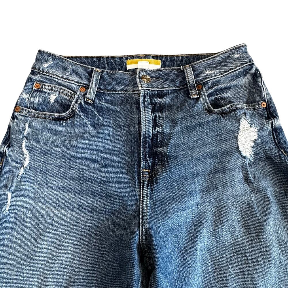 Maurices Goldie Blues Cheeky Wide Leg Jeans Women's Distressed Med Wash Denim 10 - Picture 3 of 10